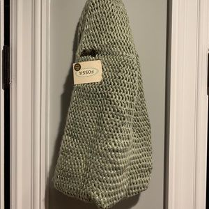 NWT Fossil Green Sparkly Infinity Knit Scarf